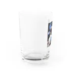 Pet_Charmの宇宙に浮かぶ愛らしいパグ！ Water Glass :left