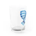 HosoMitsu-painterの水色のストライプリボン Water Glass :left