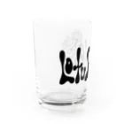 宇宙キャンプのロータス　ハンド　モノトーン Water Glass :left