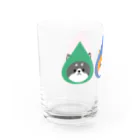 しっぽ堂のとんがり帽子の柴犬たち Water Glass :left