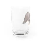 うちの犬のグッズの幸せそうな顔のいぬ Water Glass :left