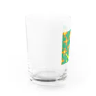 1080shopの花オレンジ Water Glass :left