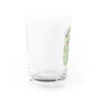 天道虫のグリーンフラワーガール Water Glass :left