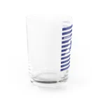 しろくろぷぅじぃのボーダー（くろじぃ）紫系 Water Glass :left