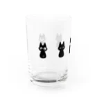 れもその小さいお店の5匹の猫【黒猫】 Water Glass :left