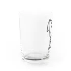 ネコモトタロウショップのイカがイカった Water Glass :left