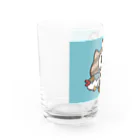 MORIたる露店のしましまのねっことおさかなのぬいぐるみ Water Glass :left