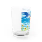 kazuyo online store【suzuri】　　　　　　　　　　　　　　　　　　　　　　　　　　　　　　　　　　　　　　　　　　　　　　　　　　　　　　　　　　　　　　　　の夏の向日葵と空 Water Glass :left