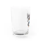 Vasetti_pressの蝶ネクタイをしたフクロウ Water Glass :left