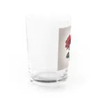 ごんの1本の赤い薔薇のイラストグッズ Water Glass :left