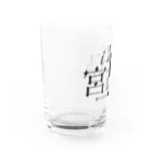 地名・観光地おしゃれグッズ製作所のiLOVE宮古島（タイポグラフィBLACK） Water Glass :left