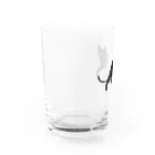 シンプルねこのあるく黒猫 Water Glass :left
