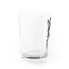 ケモ耳美少女キツネちゃん（AIart）の紺色の髪のキツネの女の子 Water Glass :left