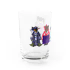 ヤママユ(ヤママユ・ペンギイナ)のいずれ菖蒲か杜若₋Aptenodytes Kimono Penguins- Water Glass :left