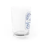 文鳥の千代丸と紅緒の千代と紅のアズレージョ風 Water Glass :left