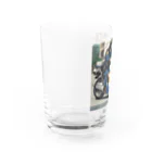 もふもふの市民の安全を守る白バイ隊員 Water Glass :left