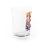 jiji2の額に模様のある猫 Water Glass :left