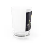 umakoiの火が灯る蝋燭とハロウィンカボチャのドット絵 Water Glass :left