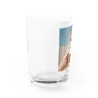 猫雑貨屋　ねこまろのアイスにかぶりつく猫 Water Glass :left