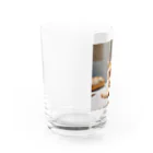 猫雑貨屋　ねこまろのパンの化身、茶トラ Water Glass :left