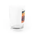 毎日がにゃんとも幸せ マサッチShopのレトロバイクドット　夕日編　№３ Water Glass :left