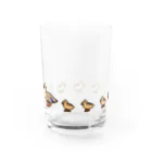 naturaloopのドット絵カルガモ親子の行列 Water Glass :left