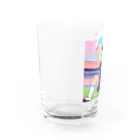 ほっこりグッズBASEのワールドカップ優勝を夢見るサッカー少年 Water Glass :left