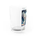 KEIZOKUの可愛らしい天使のシロクマのイラストグッズ グラス左面