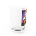 チワワ愛好家ショップのワワ大好き魔女のハロウィン・キャンディ・キス Water Glass :left