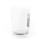 心の彩アートのグレーキャット Water Glass :left