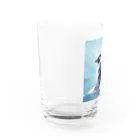 AIワクワクのイラストのペンギン Water Glass :left