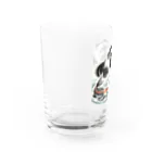 MakotOの猫と鯉（水墨画風） Water Glass :left