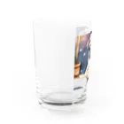 こころやすらぐの水彩子犬　パグ Water Glass :left