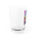 AI・デザインが好きな人のカラフルポップ　サバイバル Water Glass :left