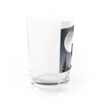 しるえっとの月に遠吠えする狼 Water Glass :left