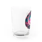 RetrowaveFlowerのRetrowaveFlowerー富士山ー Water Glass :left