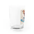 With-a-smileのサーフィン犬 Water Glass :left