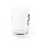 ころんと日和のフクロモモンガのここ＆める Water Glass :left