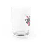 フレブルとパググッズS’IRISERの鼻ペチャクリスマス　パグ　黒パグ Water Glass :left