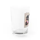 キャンドルドックの可愛いブラックタン兄弟 Water Glass :left