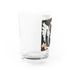 宇宙黒猫キョロちゃんの宇宙黒猫キョロちゃん(薔薇) Water Glass :left