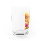 癒しの場｜Healing Placeのかわいい犬と花畑の癒しのアイテム Water Glass :left