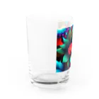 ポンキチはうすのカラフルフラワー..色鮮やかな花 Water Glass :left