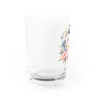 ファンシーTシャツ屋のパステルカラーの花束 Water Glass :left