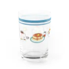 のり塩の喫茶店のグラス（ブルー） Water Glass :left