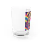 サイケデリックな世界のpsychedelicなヒョウ Water Glass :left