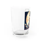 宇宙と猫の月を見る子猫 Water Glass :left