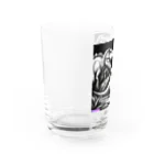 だまショップ@子ども向けのモノクロ恐竜くん3号 Water Glass :left