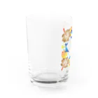 動物のいるデザインのイルカ-001-brown Water Glass :left