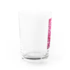 ハートと幾何学とお花のハート　ピンク0053 Water Glass :left